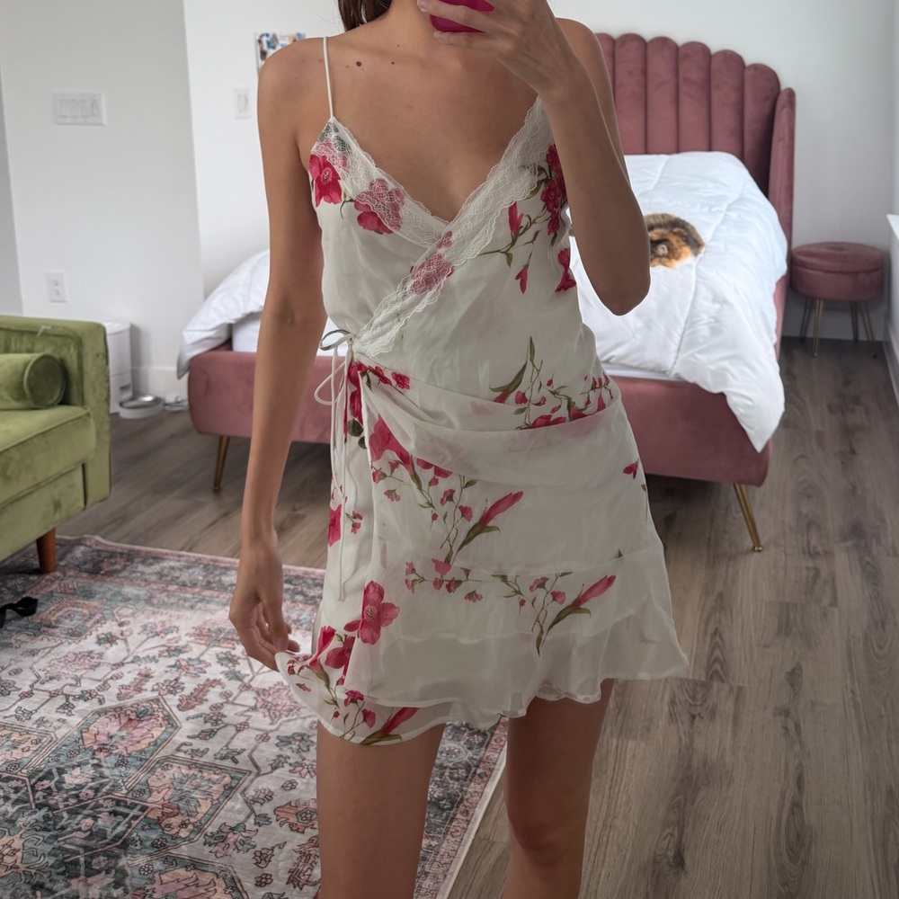 Zara floral lace wrap Dress